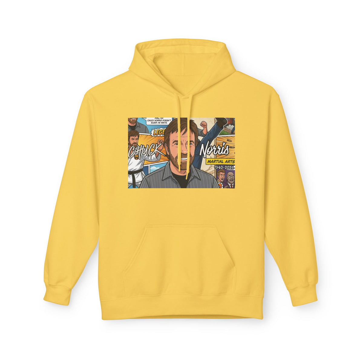 Chuck Norris Portrait Hoodie | Martial Arts Comic Illustration by GT Artland