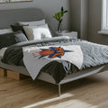 NYC Dripping Basketball Velveteen Microfiber Blanket | Sports City Logo Throw by GT Artland
