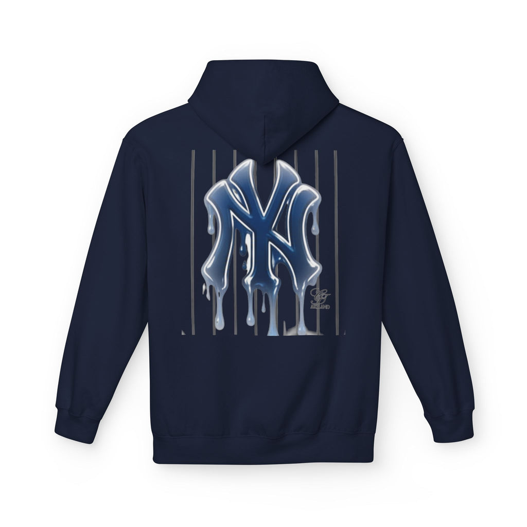 Dripping NY Fan Gear Logo Hoodie | Baseball Pinstripe Streetwear by GT Artland