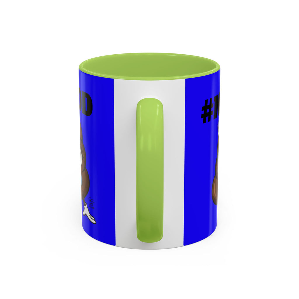 #MOOD Poop Emoji Retro Blue Accent Coffee Mug – Funny Blue 11/15oz Gift by GT Artland