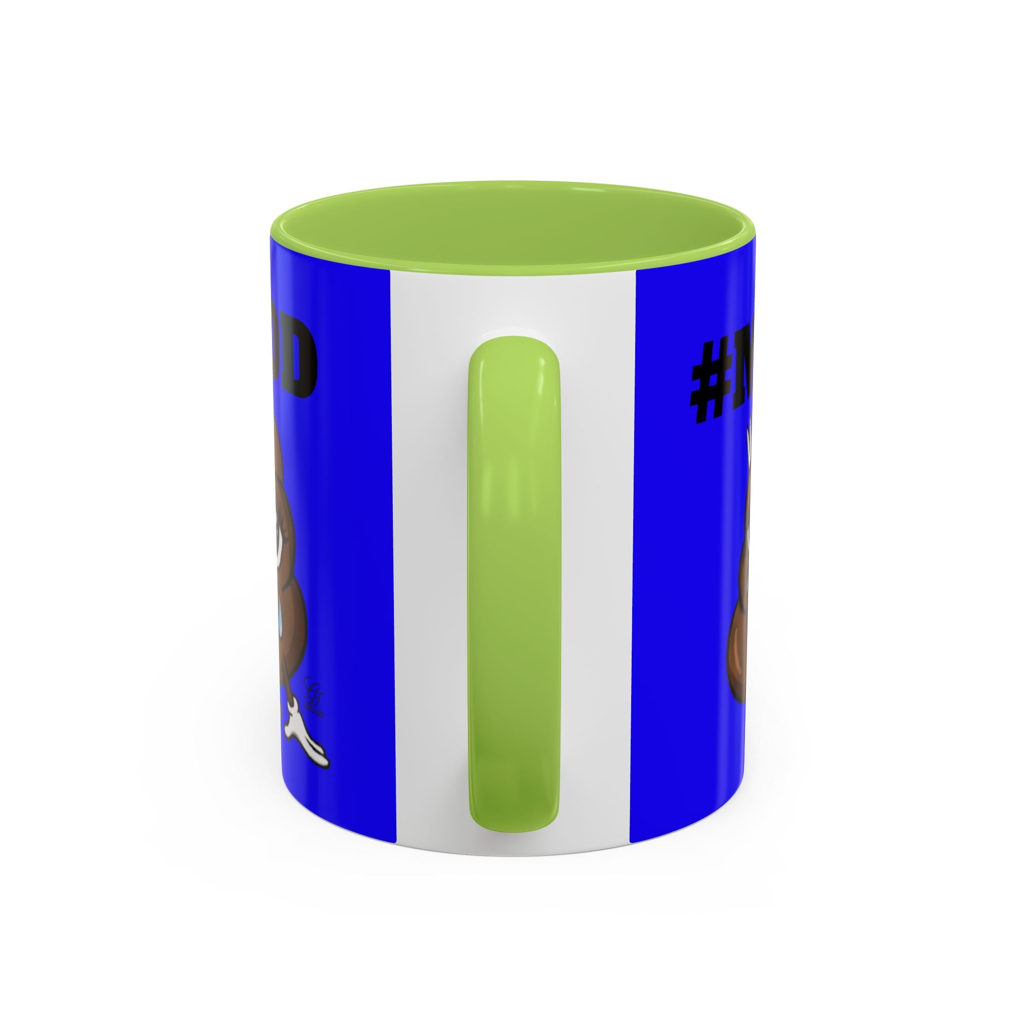 #MOOD Poop Emoji Retro Blue Accent Coffee Mug – Funny Blue 11/15oz Gift by GT Artland