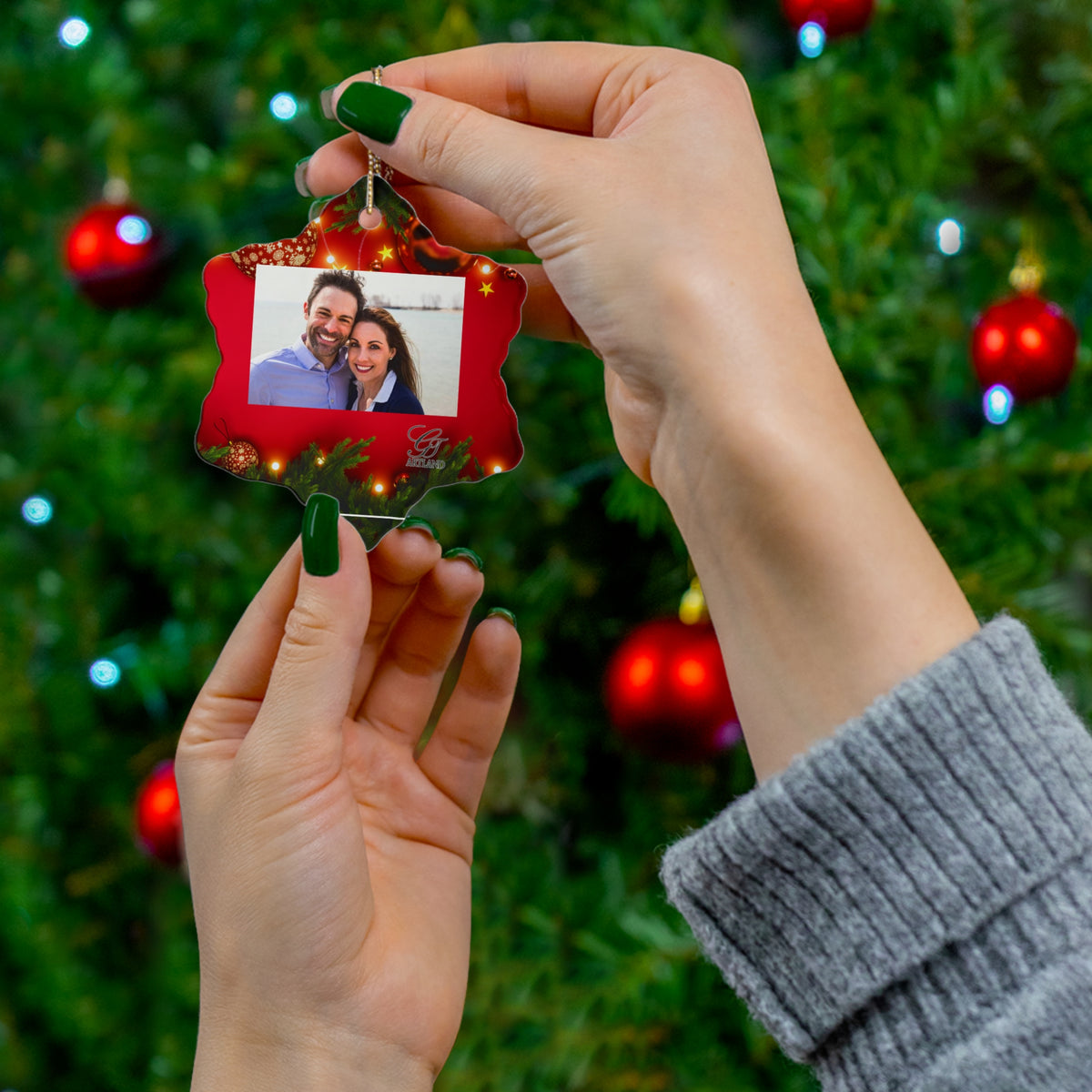 Personalized Christmas Ceramic Ornament by GT Artland