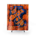 Orange and Blue Basketball Shower Curtain