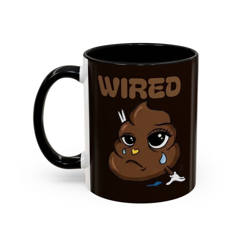 Coffee Mug - "Wired" Cute Poop Emoticon Design (11/15 oz) by GT Artland