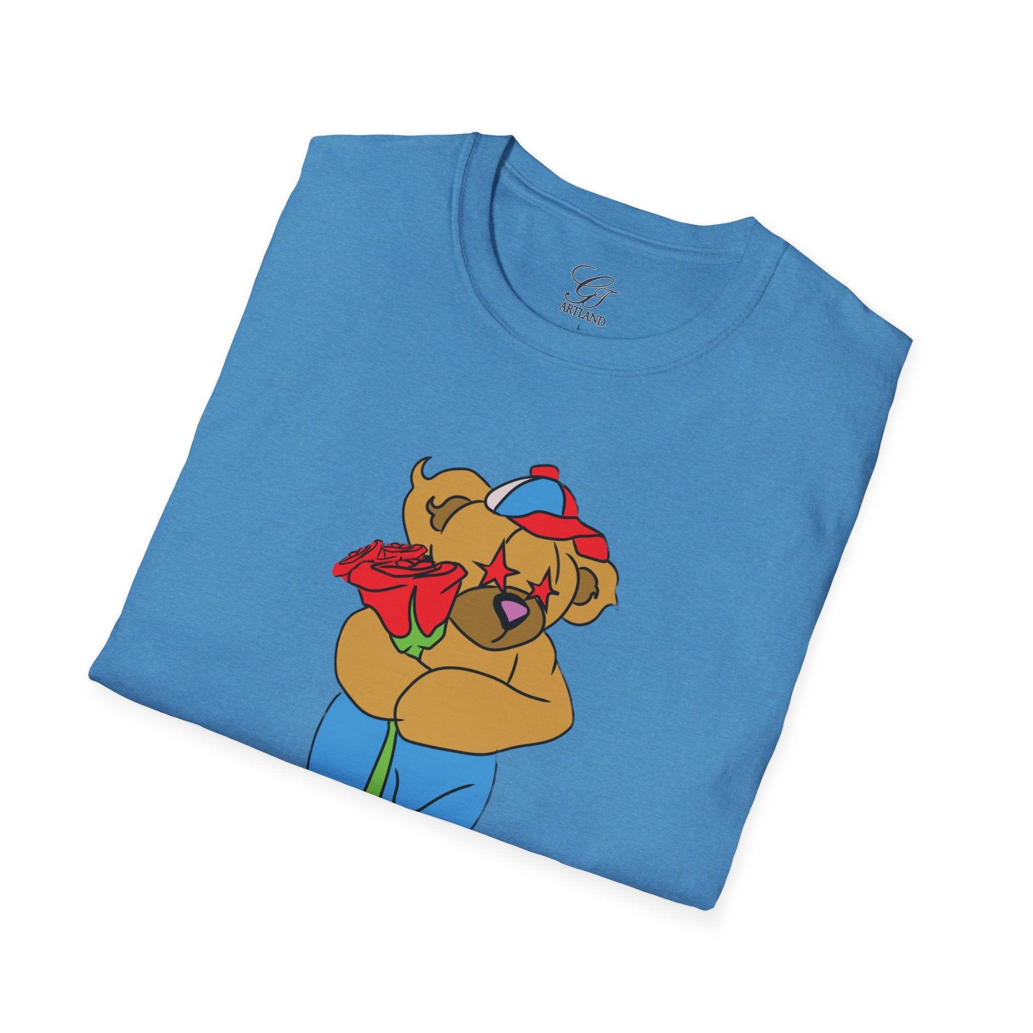 Cartoon Bear with Swag Graphic T-Shirt - Tee