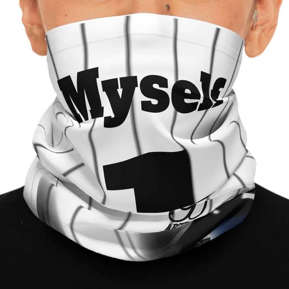 Personalized Name with Any # Pinstripe City Neck Gaiter — Baseball-Inspired Face Covering