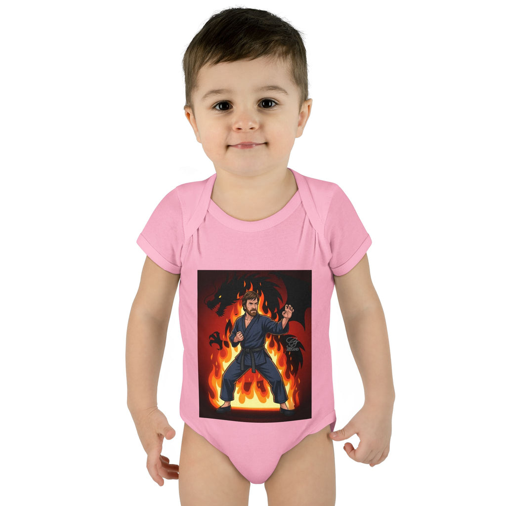 Flame Ninja Infant Bodysuit | Dragon Fire Martial Arts Baby Onesie