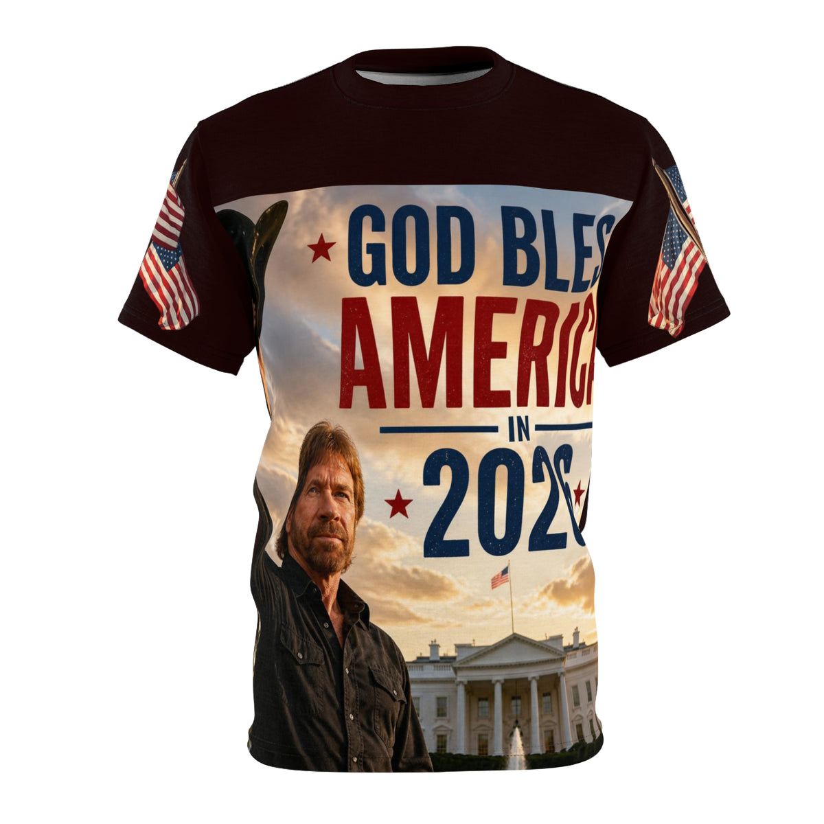 God Bless America 2026 Tee | Patriotic All-Over Print Shirt