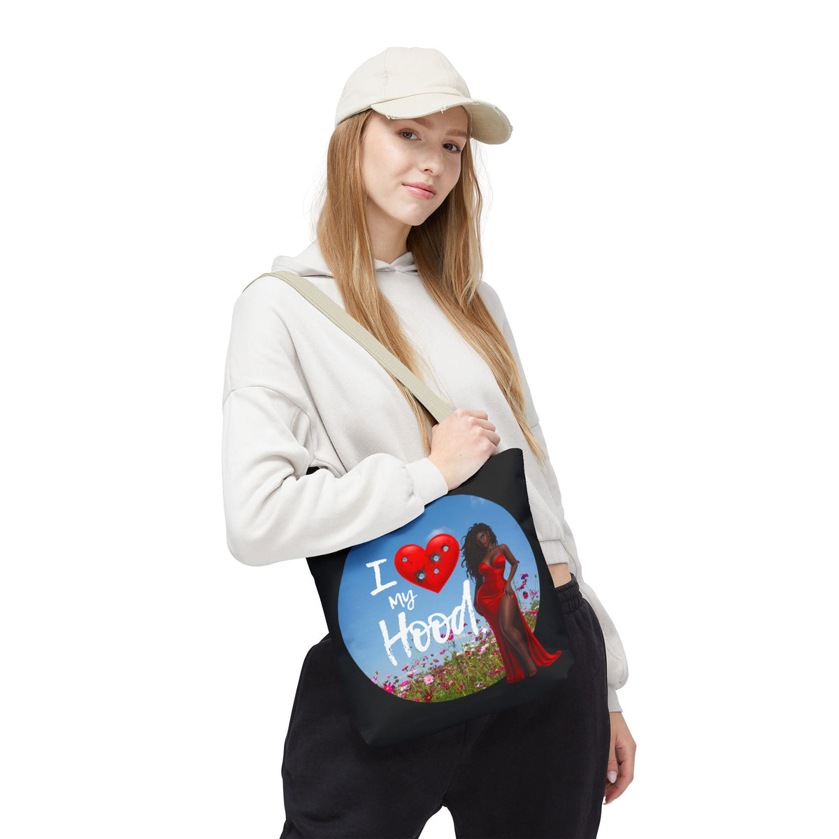 I Love My Hood tote bag | All-over print handbag