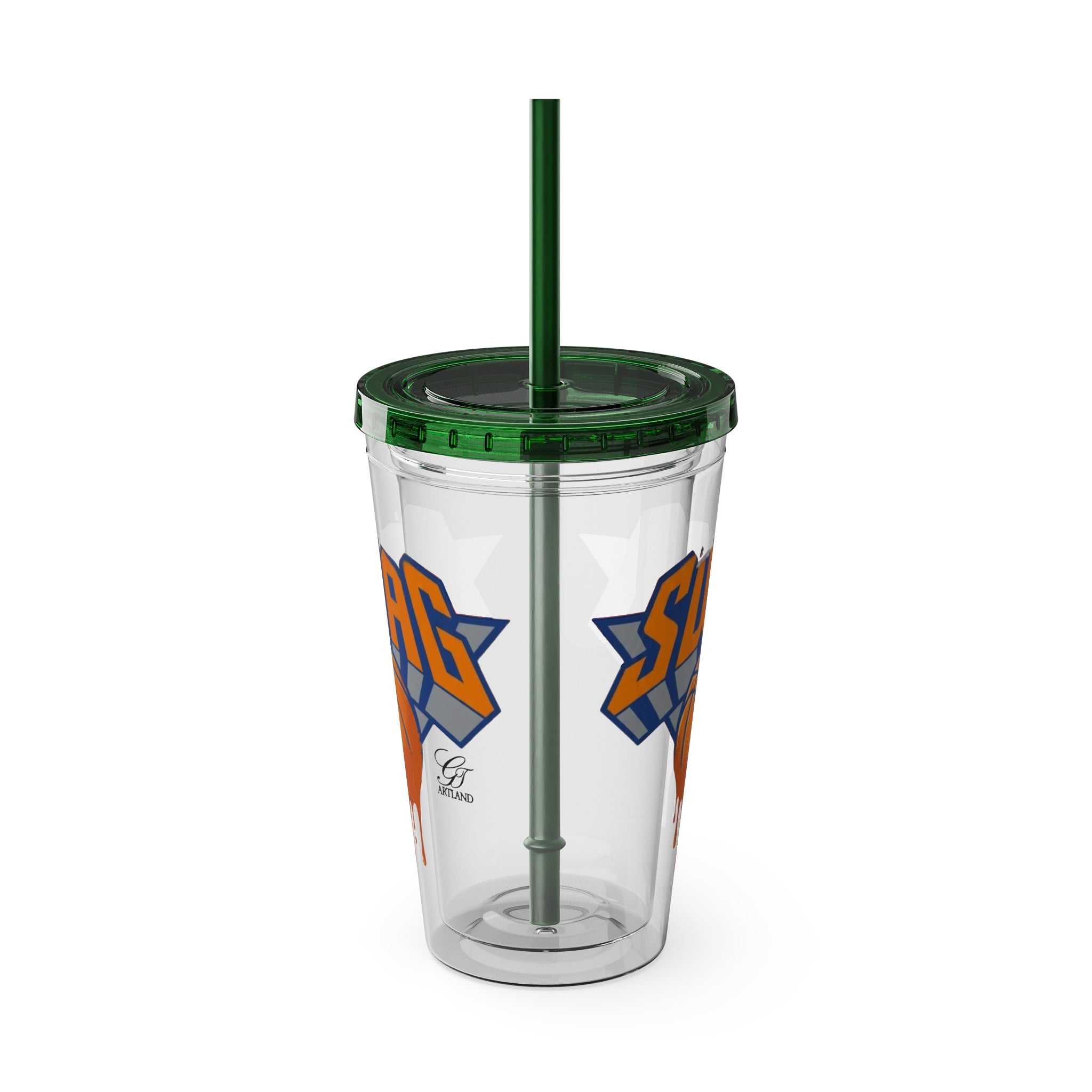 Dripping Basketball SWAG Tumbler | 16oz Clear Cup with Straw by GT Artland