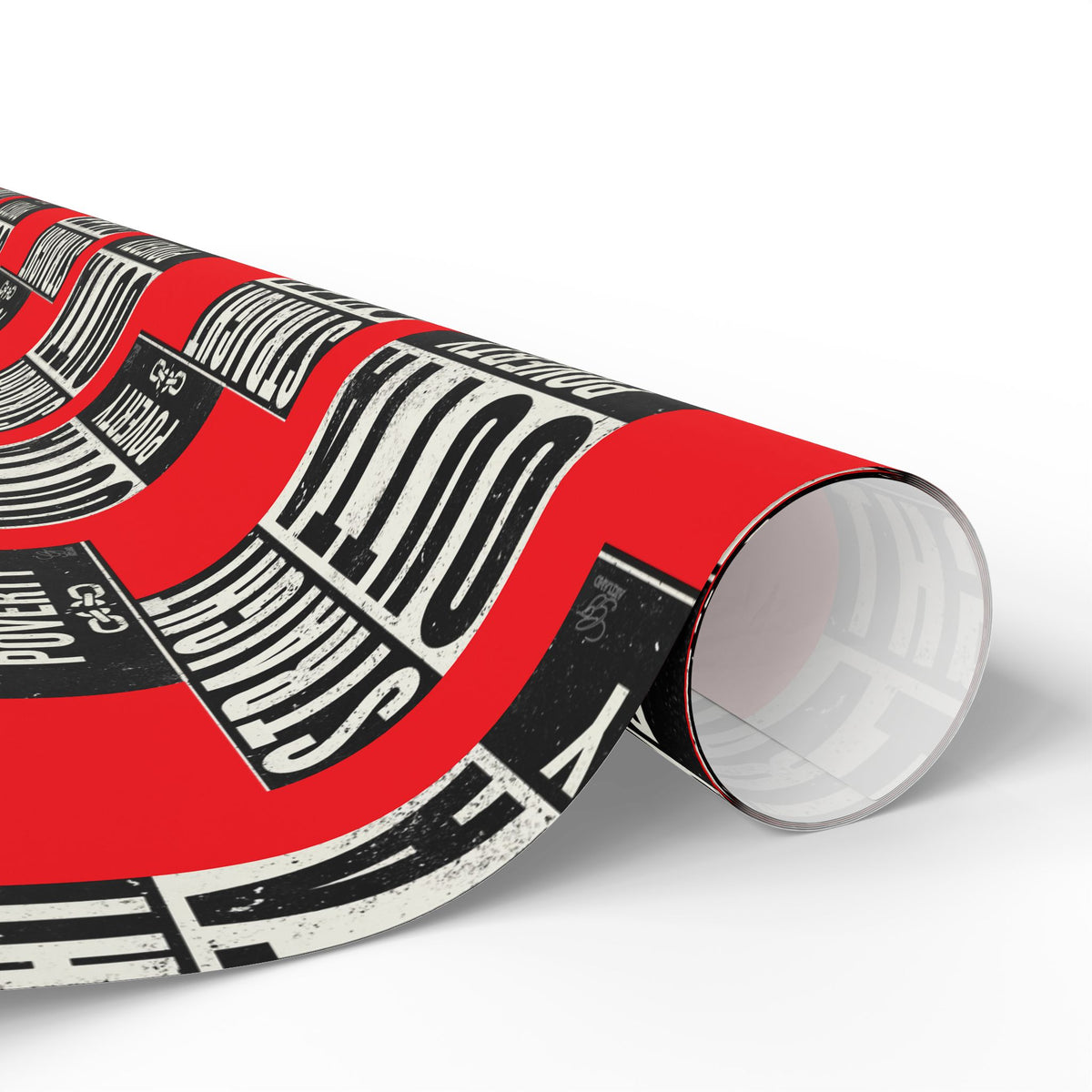 Straight Outta Poverty Wrapping Paper - Red, Black, White