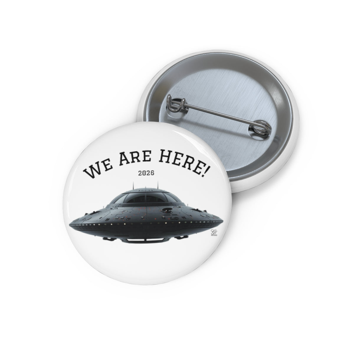 We Are Here UFO Pin | Alien Spaceship Badge, 2026