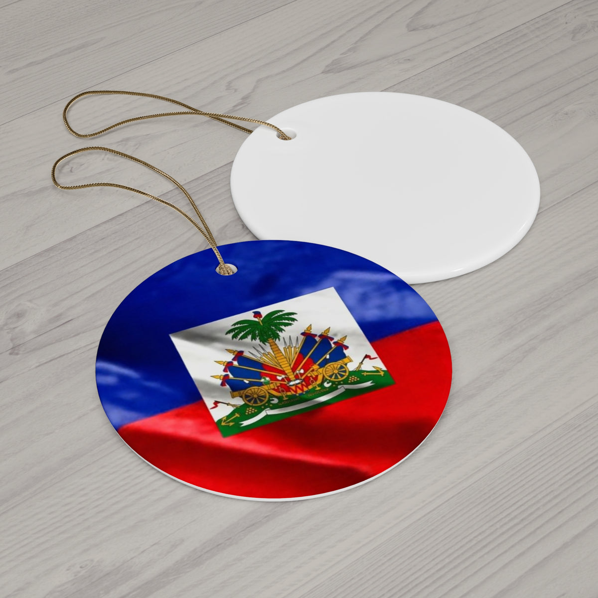 Haiti Flag Ceramic Ornament — Round Decorative Holiday Keepsake by Gt Artland