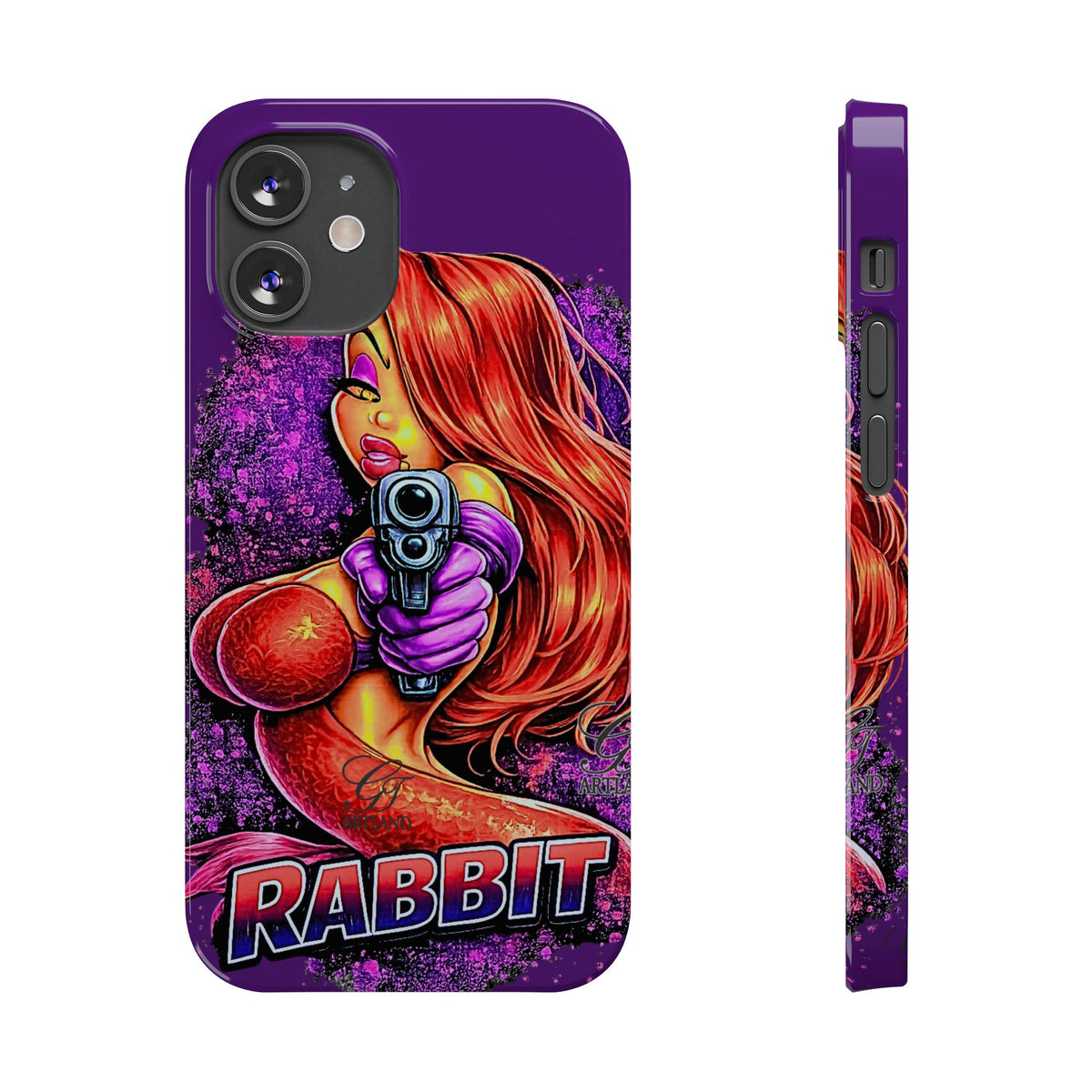 Pinup Rabbit Vixen Gun Girl Phone Case | Slim Phone Cases by GT Artland