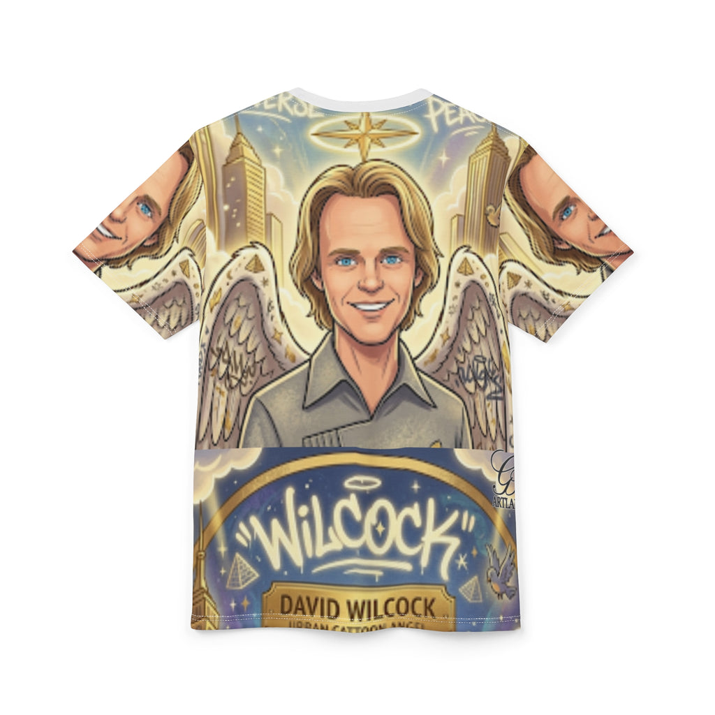 David Wilcock Cartoon Angel Tee | All-Over Print Cut & Sew Shirt by GT Artland