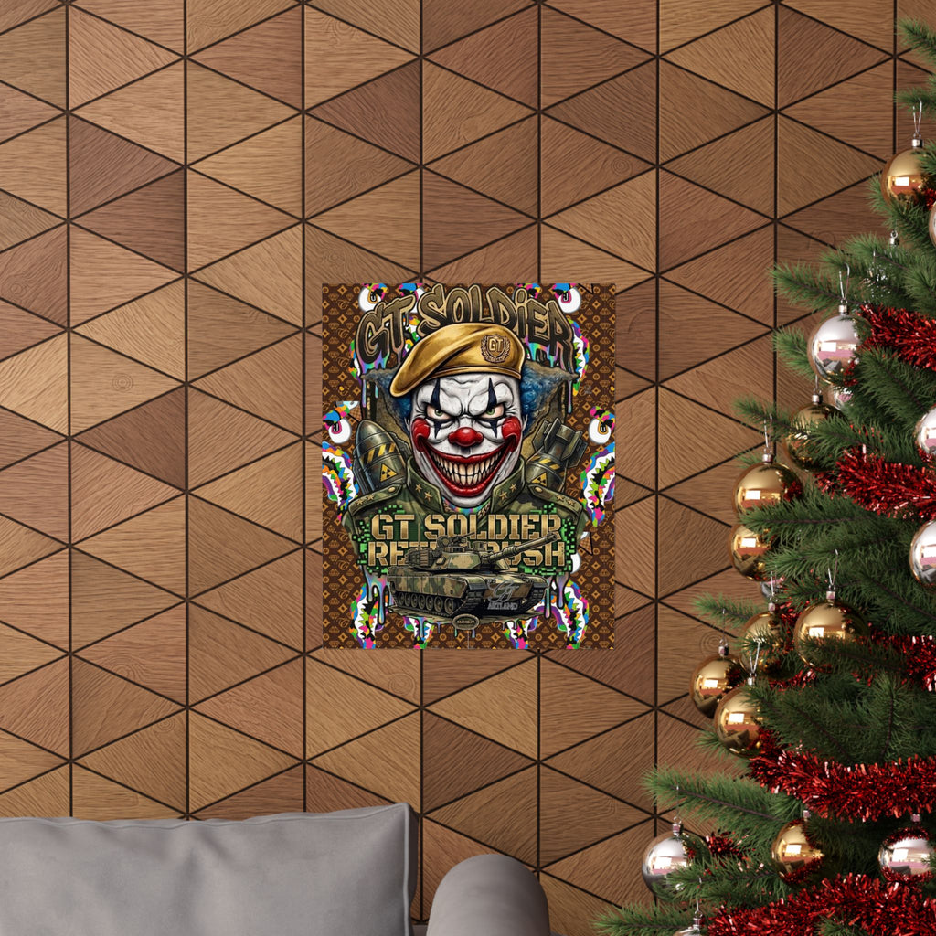 GT Soldier Clown Soldier | Military Tank Square Poster by GT Artland