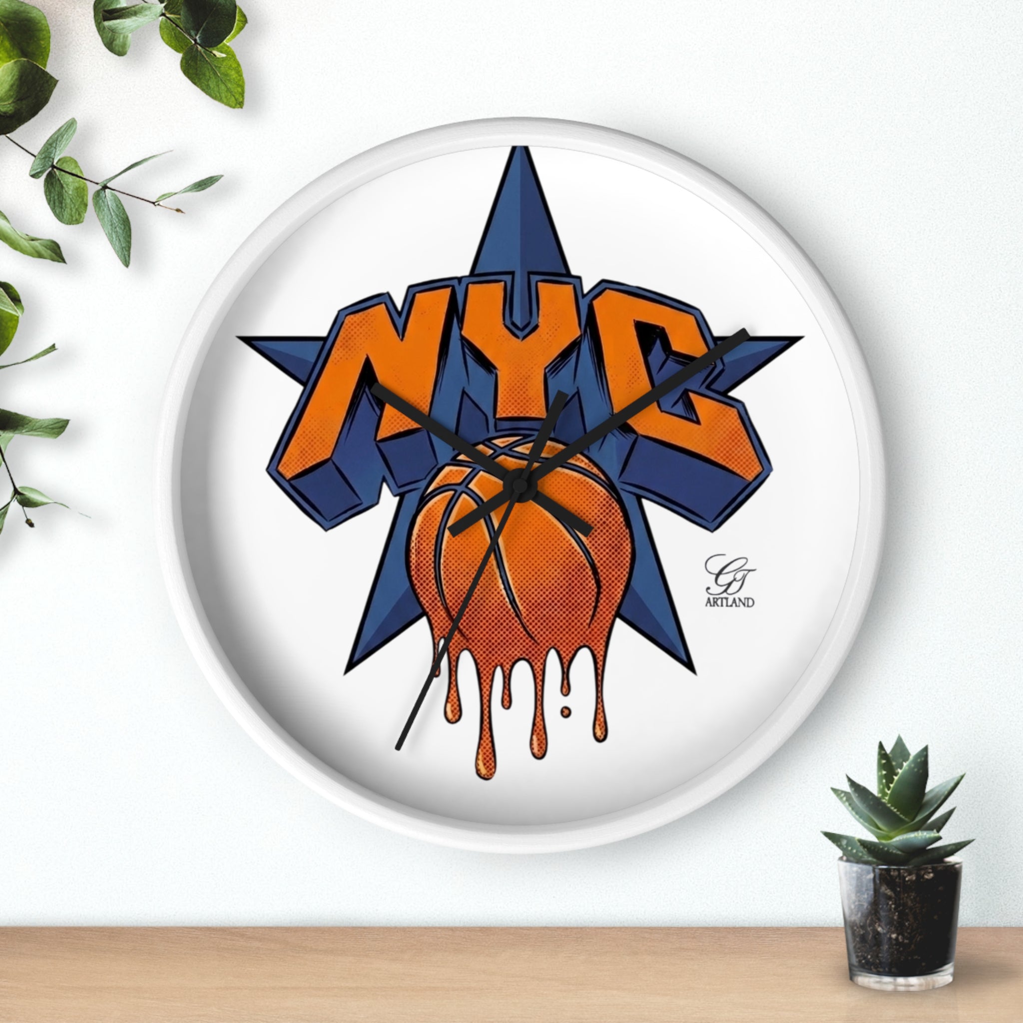 NYC Drip Basketball Wall Clock | Urban Sports Decor by GT Artland