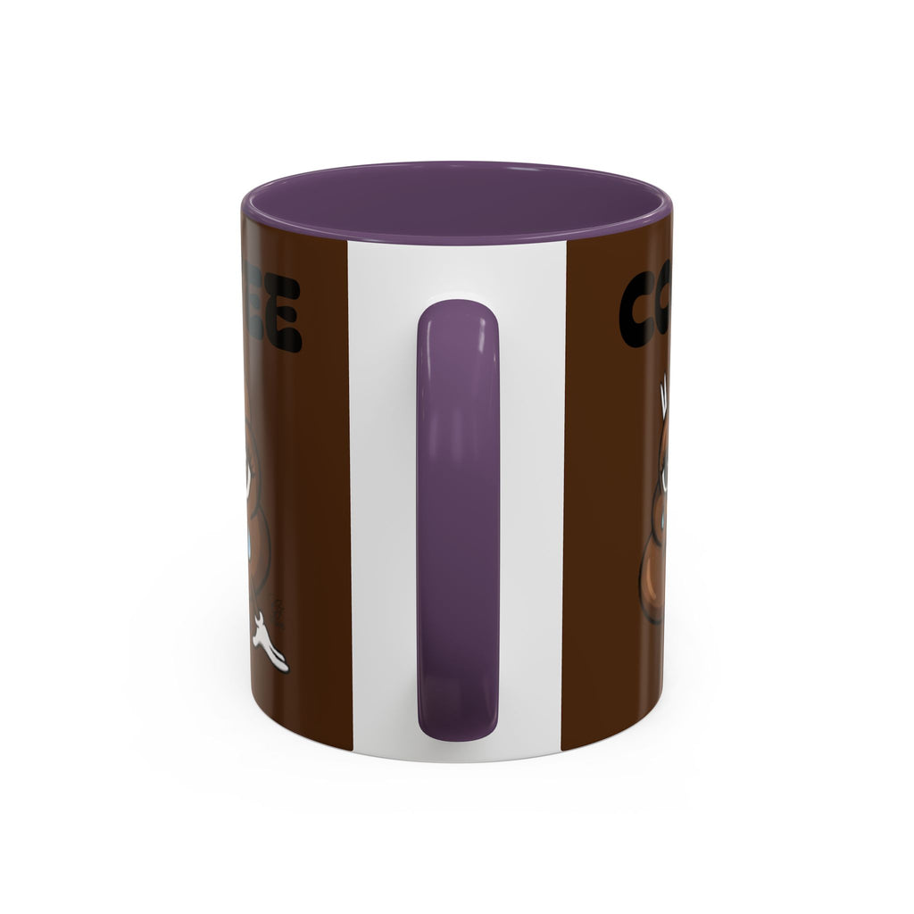 Coffee Mug — Cute Crying Poop Emoji 'COFFEE' Accent Ceramic Mug (11/15 oz) by GT Artland