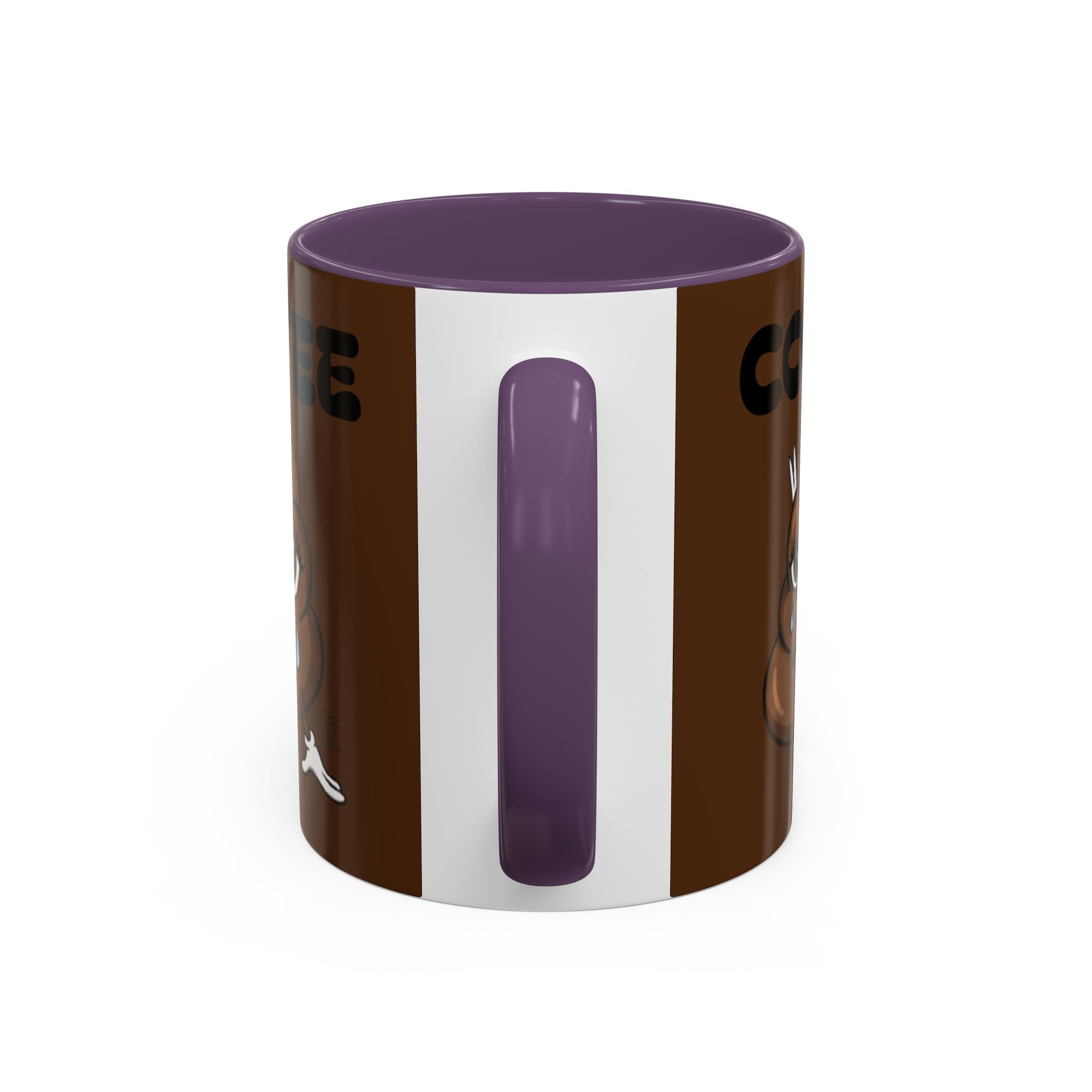 Coffee Mug — Cute Crying Poop Emoji 'COFFEE' Accent Ceramic Mug (11/15 oz) by GT Artland