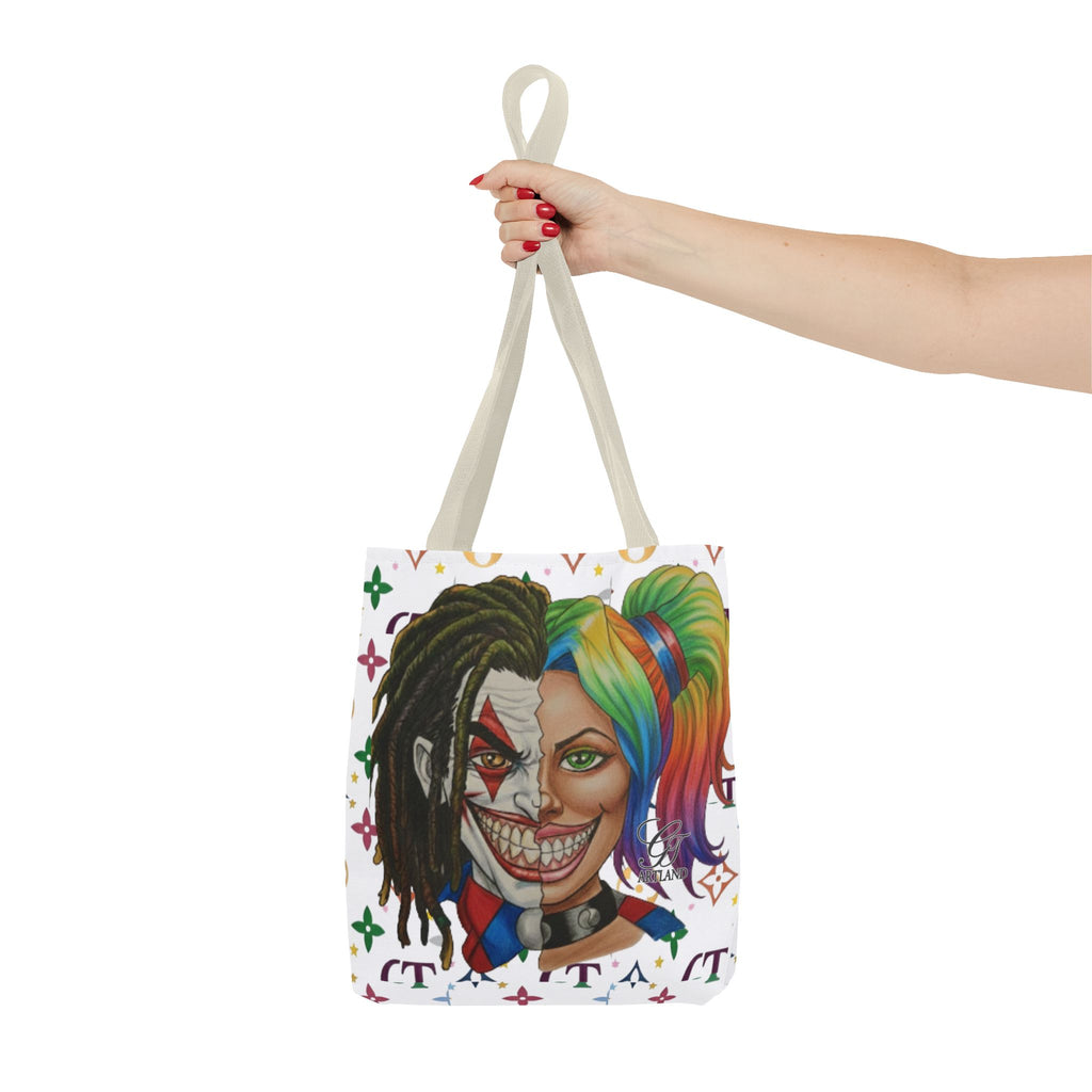 Two Faced Clown Couple Face Tote Bag – Urban Duo Swag by GT Artland