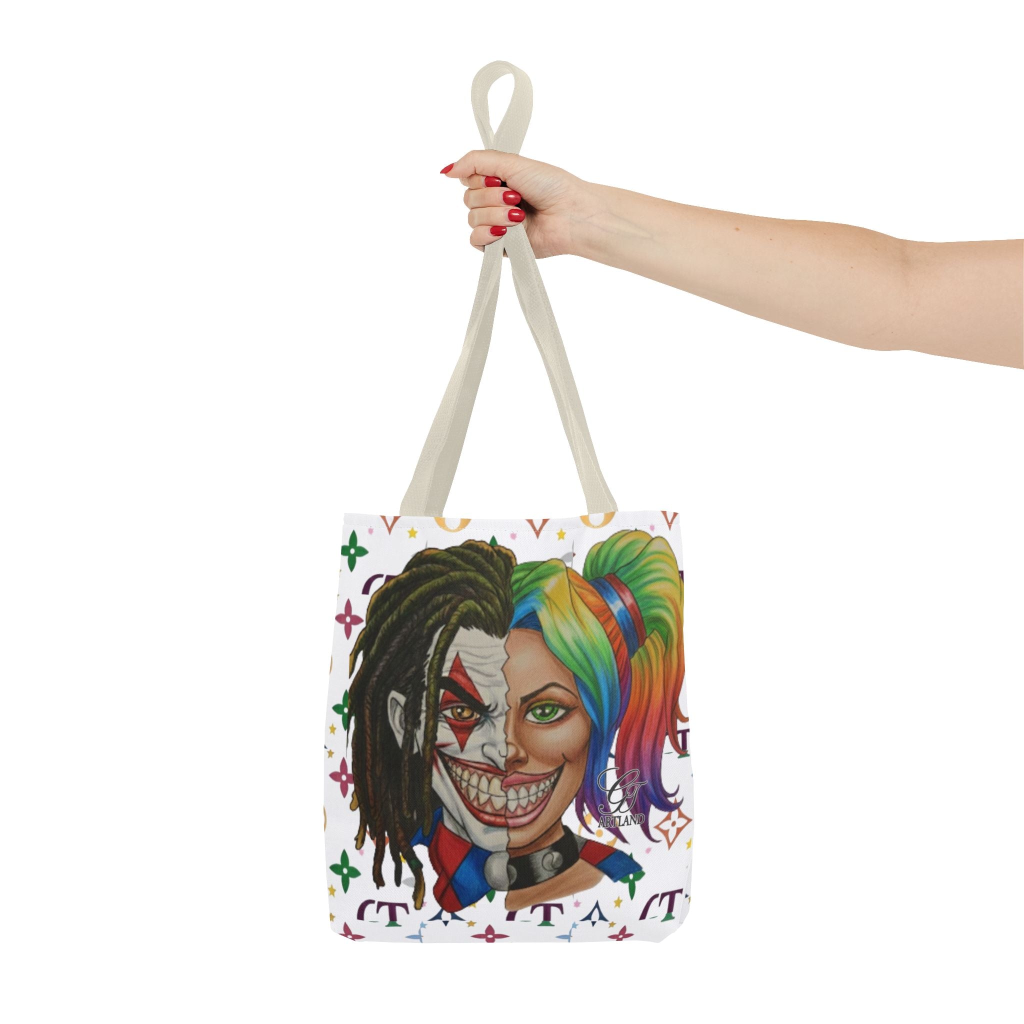 Two Faced Clown Couple Face Tote Bag – Urban Duo Swag by GT Artland