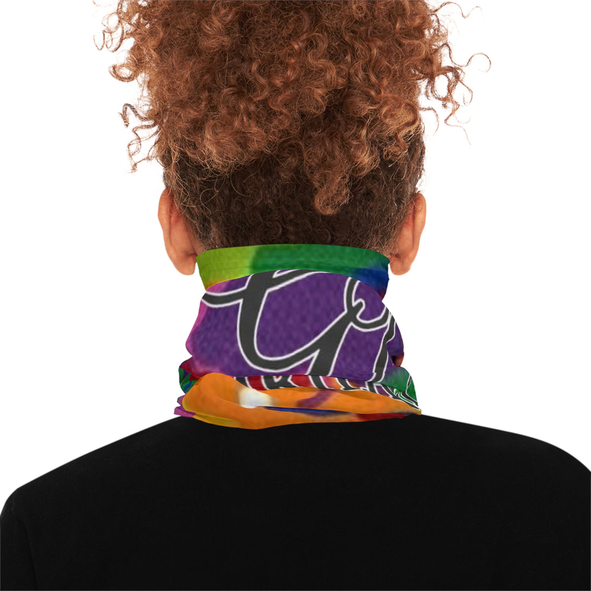 2 Faced Colorful Camo Neck Gaiter — Neon Graffiti ‘2 Faced Clown Face Mask by GT Artland