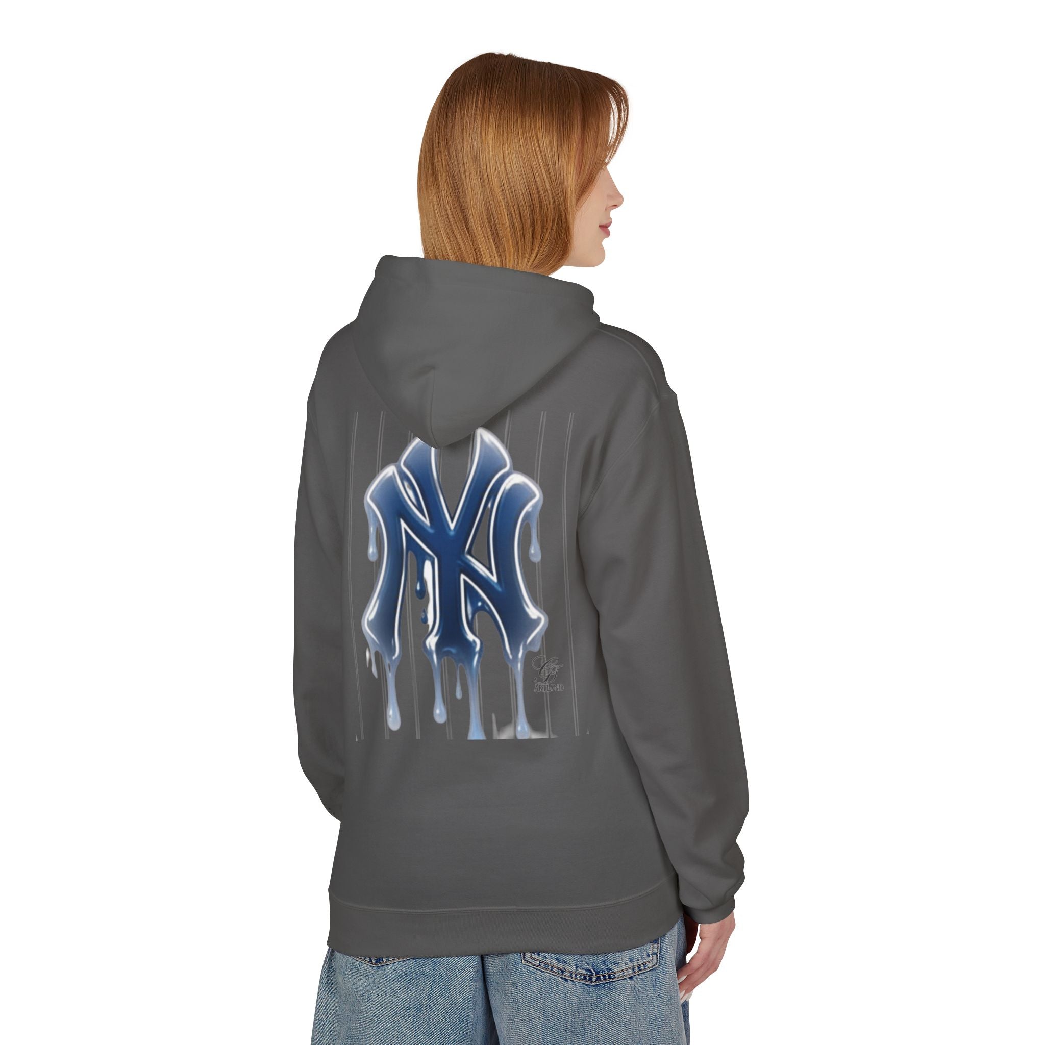 Dripping NY Fan Gear Logo Hoodie | Baseball Pinstripe Streetwear by GT Artland