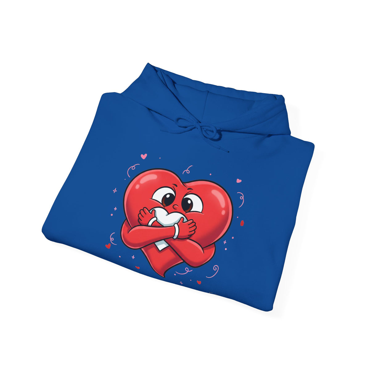 Graphic Heart Unisex Heavy Blend Hooded Sweatshirt | Red Heart Cartoon Sweatshirt