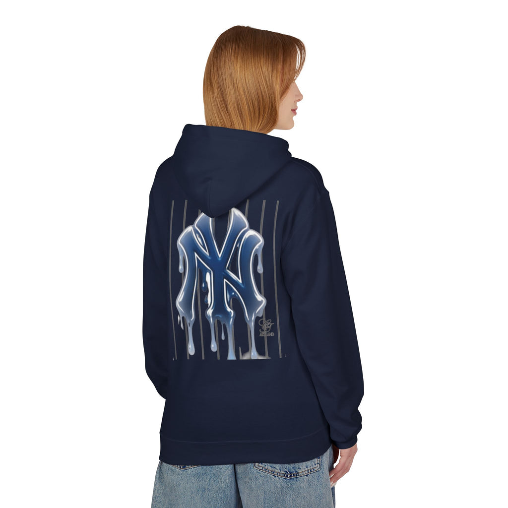 Dripping NY Fan Gear Logo Hoodie | Baseball Pinstripe Streetwear by GT Artland