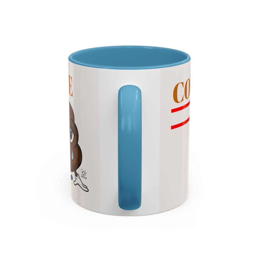Coffee Mug — Sad Coffee Poop Emoji Designer Toon Accent Mug (11/15oz) by GT Artland