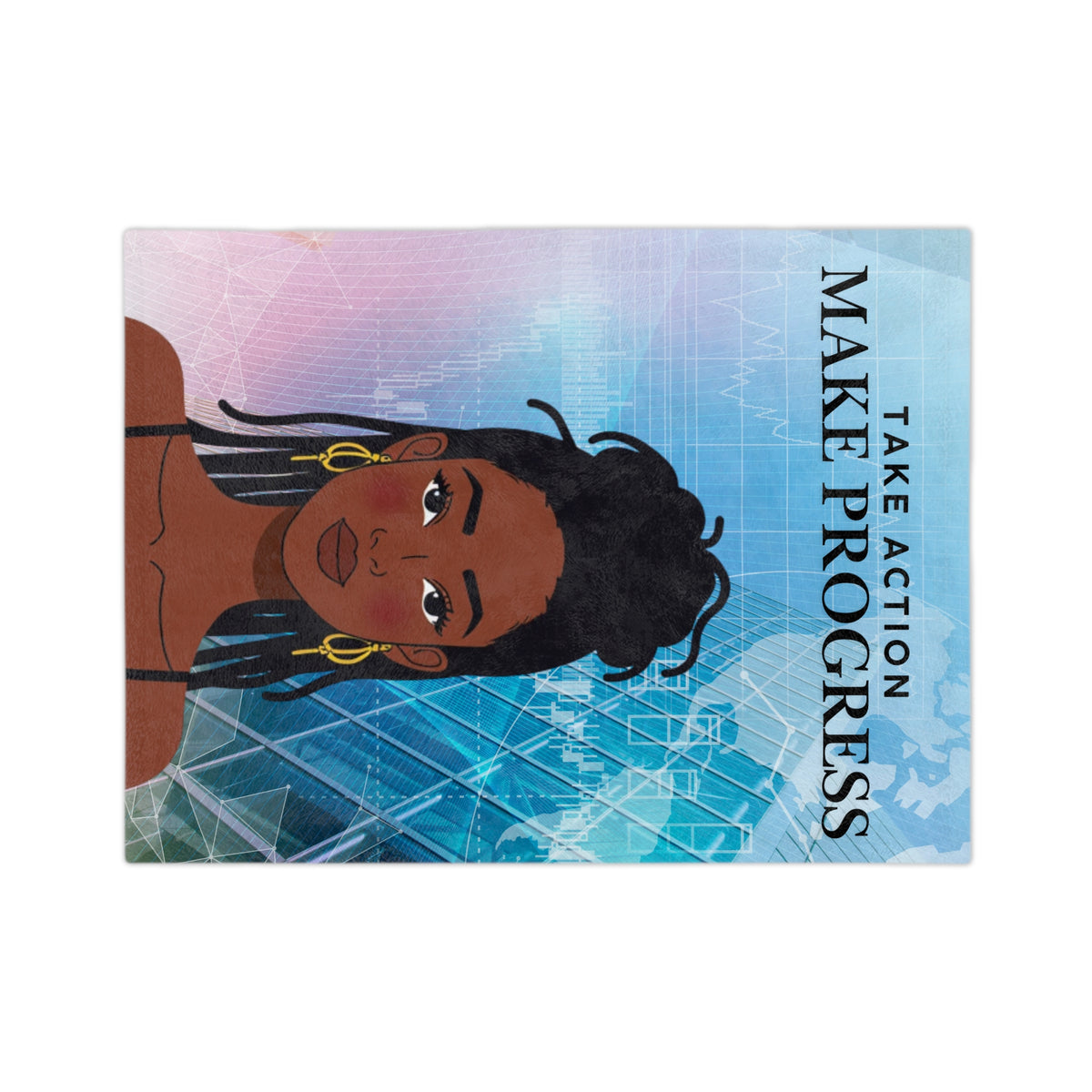 "Take Action Make Progress" Velveteen Blanket