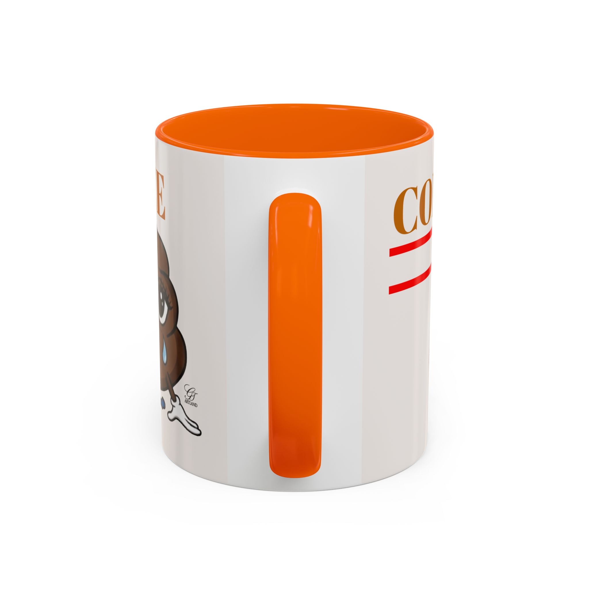 Coffee Mug — Sad Coffee Poop Emoji Designer Toon Accent Mug (11/15oz) by GT Artland