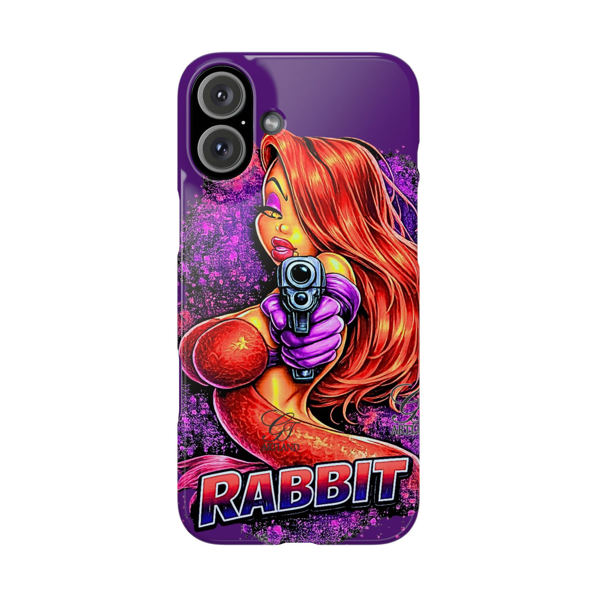 Pinup Rabbit Vixen Gun Girl Phone Case | Slim Phone Cases by GT Artland
