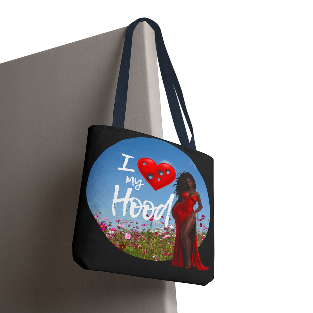 I Love My Hood tote bag | All-over print handbag