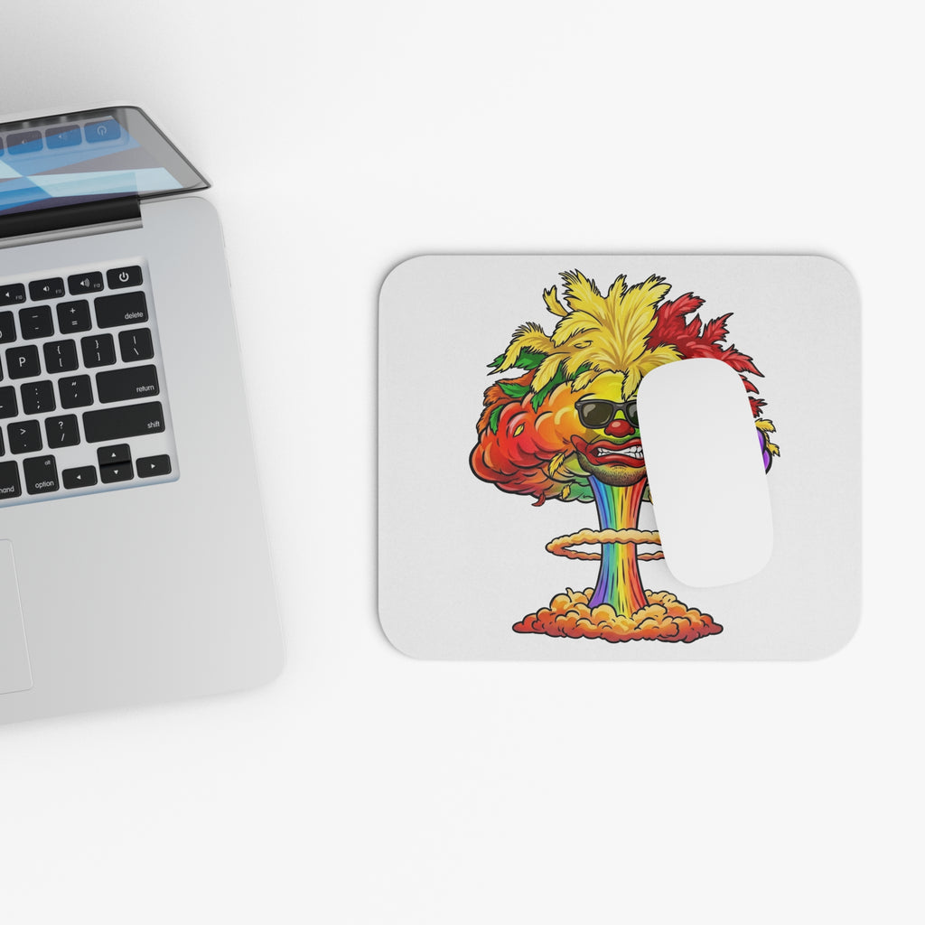 Rainbow Clown Mushroom Cloud Mouse Pad | Funky Colorful Explosion by GT Artland