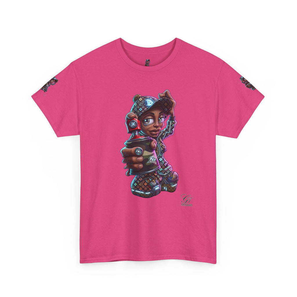Ebony Futuristic Urban Spray Can Kid Gamer Tee - Cute Streetwear Graphic T-Shirt by GT Artland