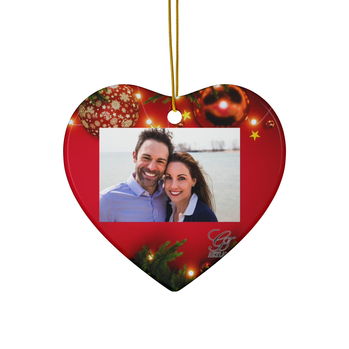 Personalized Christmas Ceramic Ornament by GT Artland