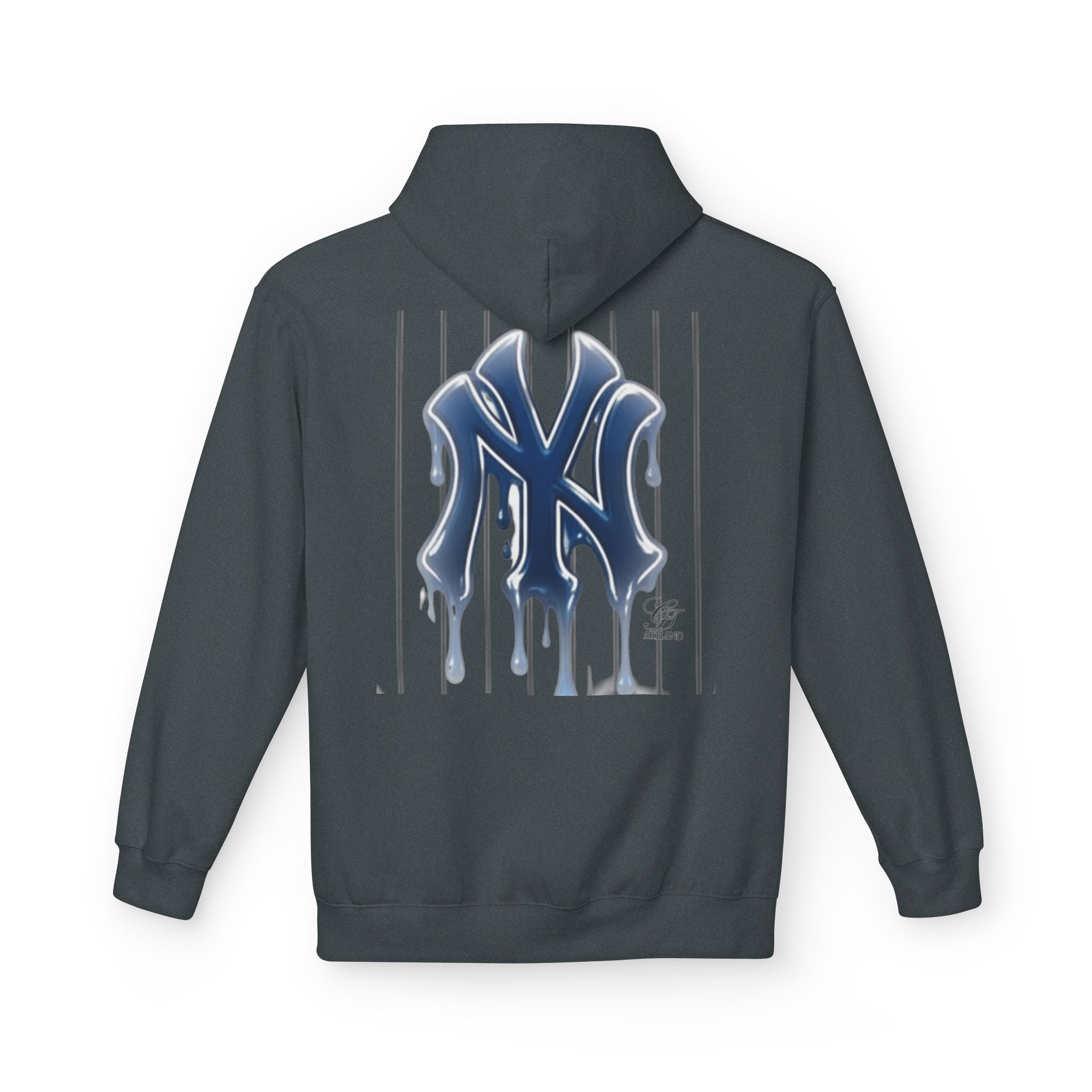 Dripping NY Fan Gear Logo Hoodie | Baseball Pinstripe Streetwear by GT Artland