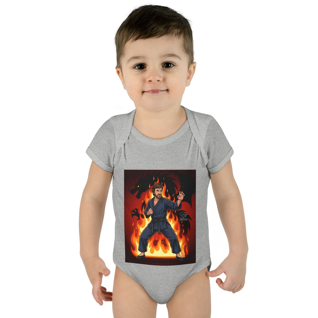 Flame Ninja Infant Bodysuit | Dragon Fire Martial Arts Baby Onesie