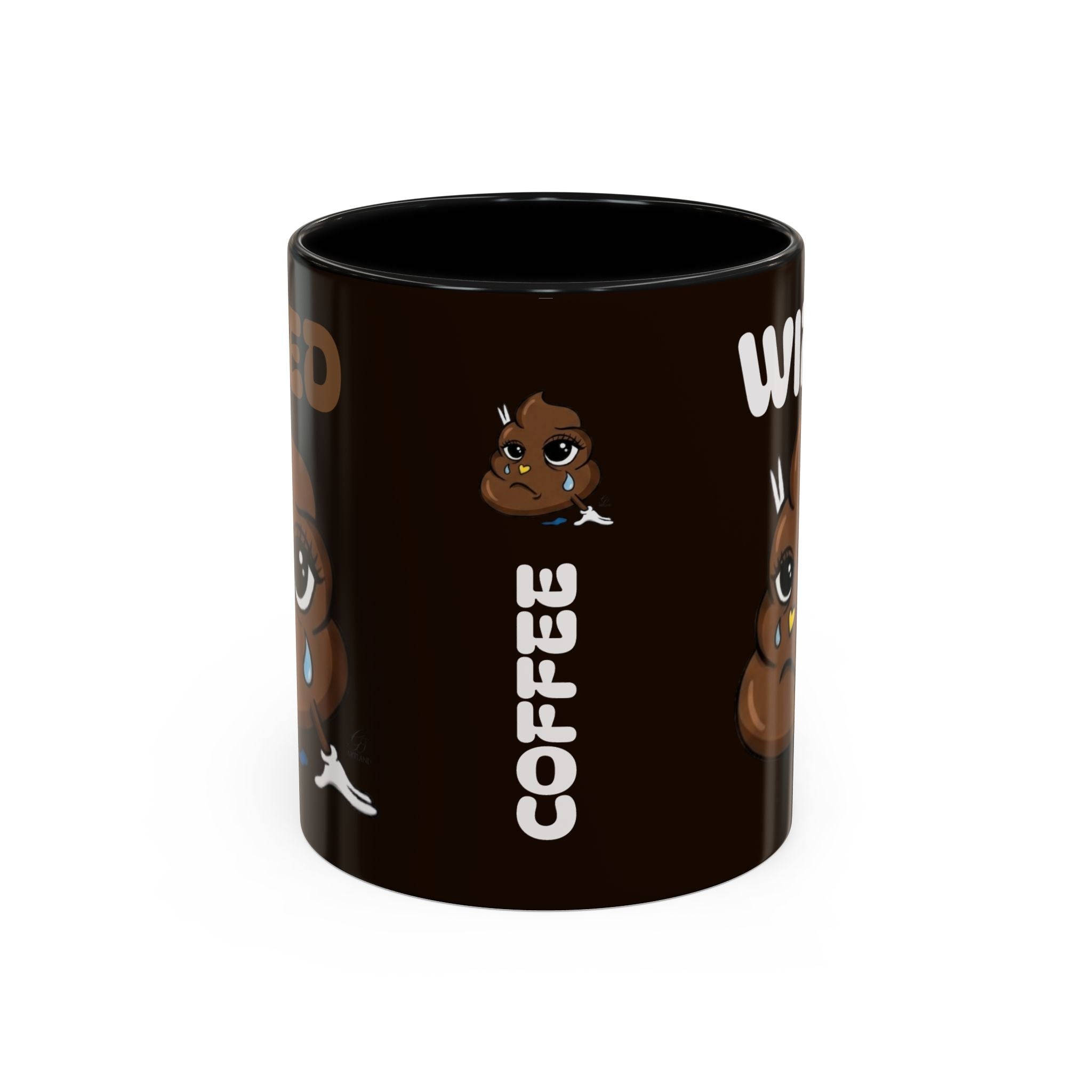Coffee Mug - "Wired" Cute Poop Emoticon Design (11/15 oz) by GT Artland