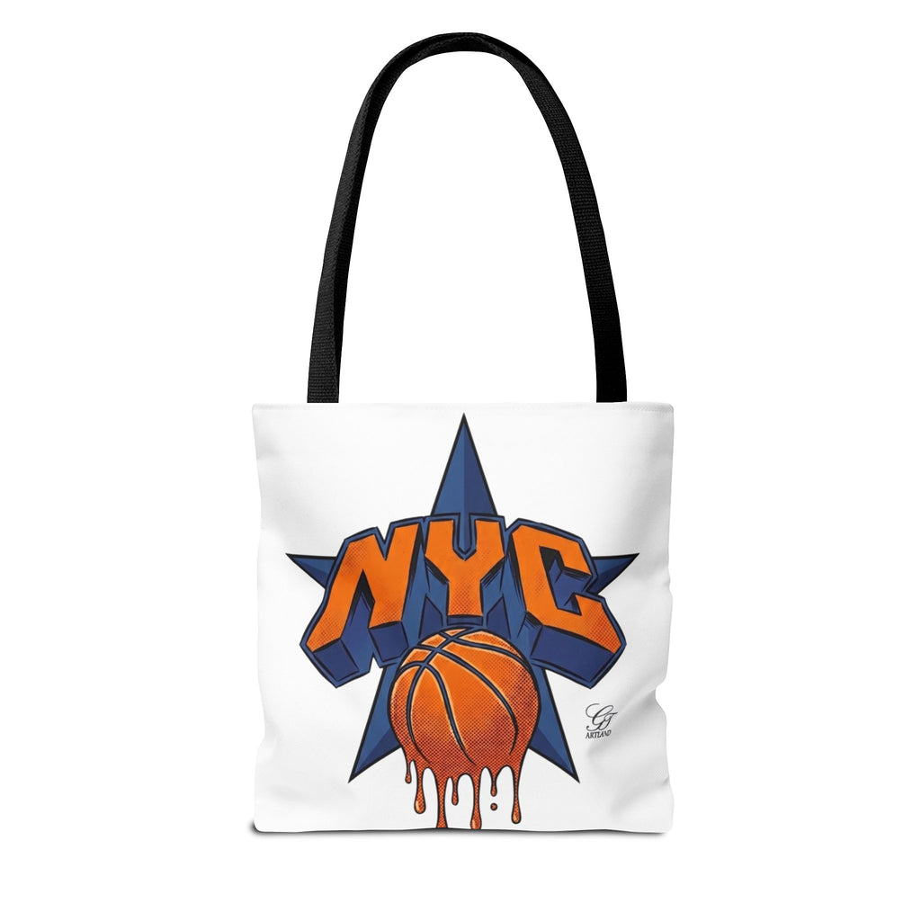 NYC Dripping Basketball Tote Bag | City Basketball Design by GT Artland
