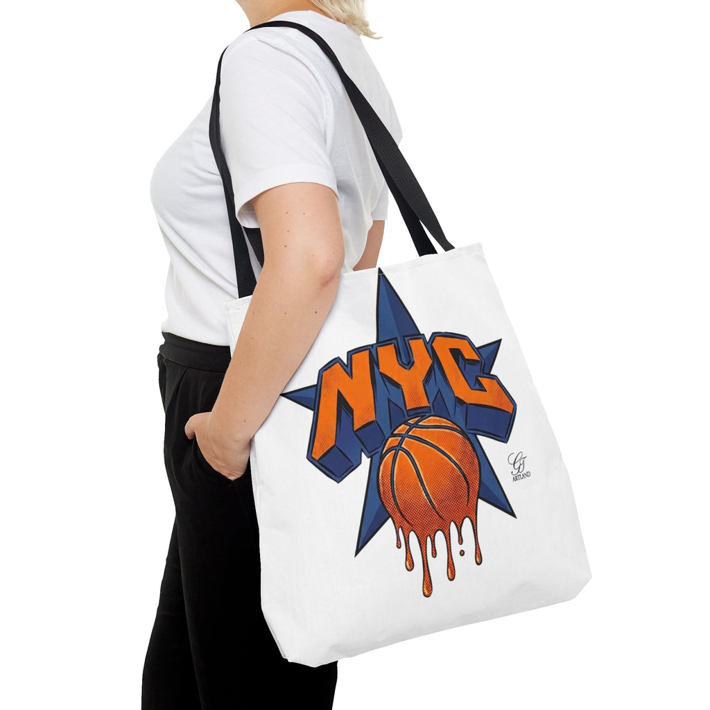NYC Dripping Basketball Tote Bag | City Basketball Design by GT Artland