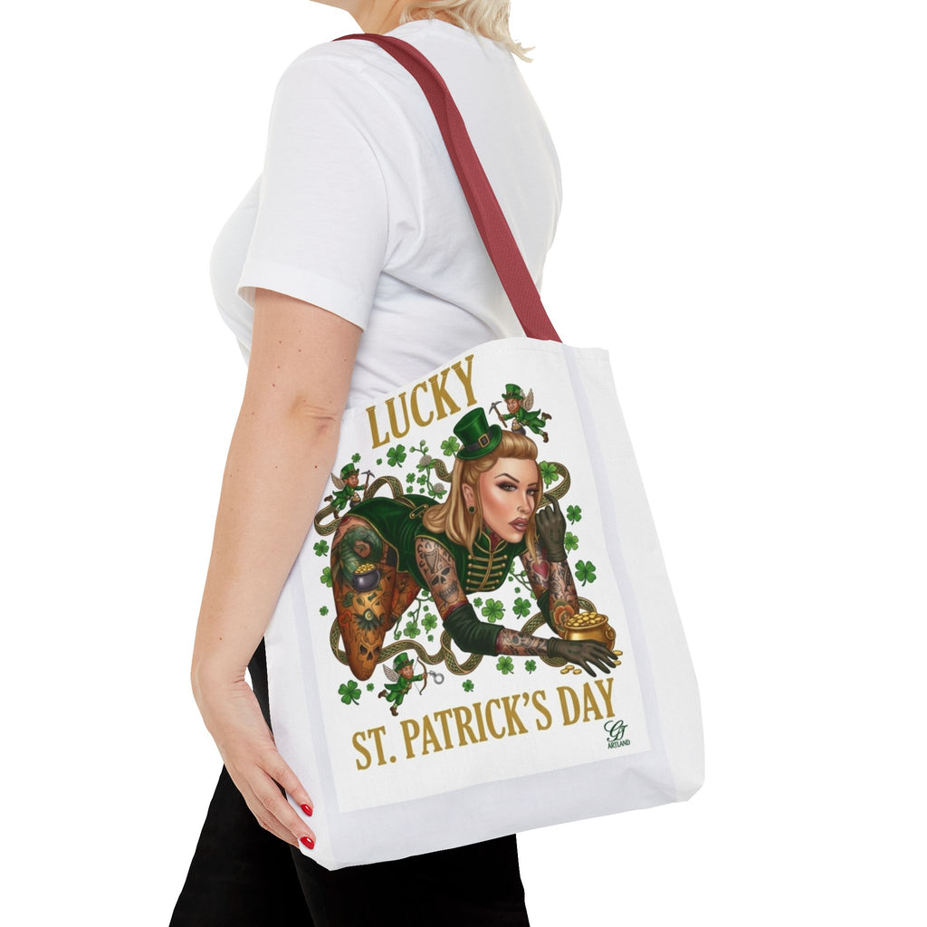 "Lucky" St Patrick's Day Tattoo Hot Sexy Vixen Designer Tote Bag by GT Artland
