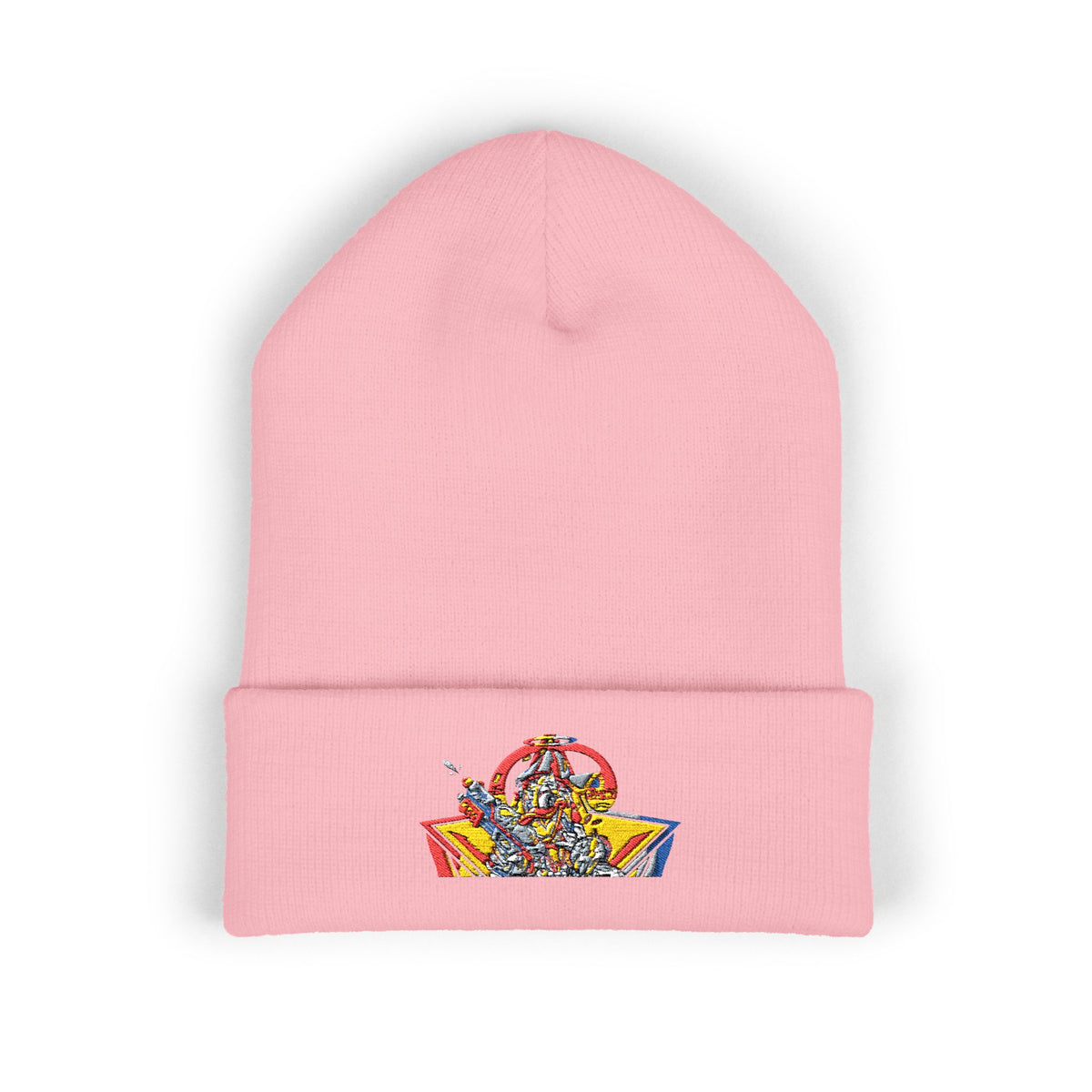 Retro Comic Duck Embroidered Cuffed Beanie
