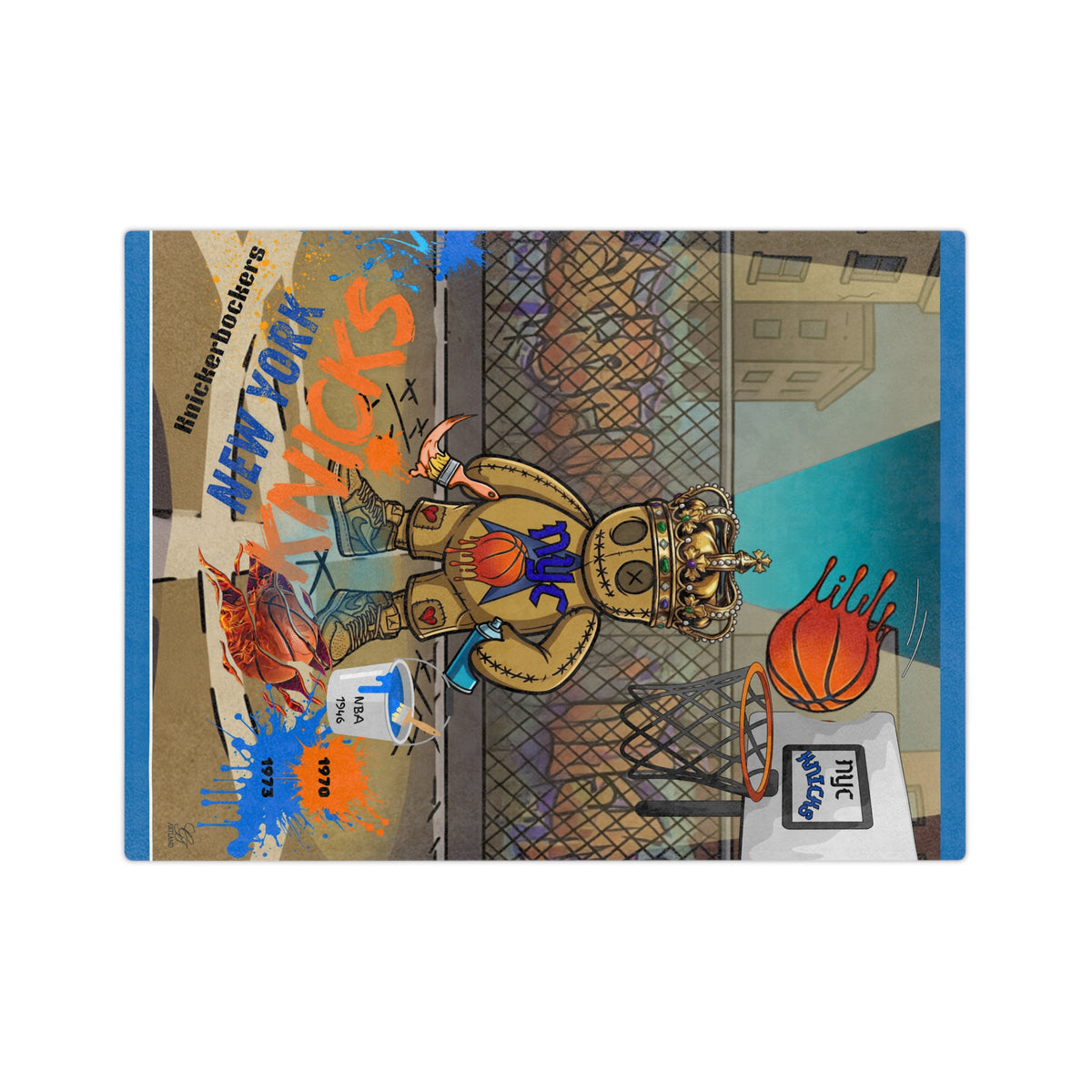Street Air Brushing Basketball Teddy  Blanket
