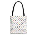 Monogram Rainbow Designer Elite Pattern Tote Bag – Colorful All-Over Print Everyday Tote by GT Artland