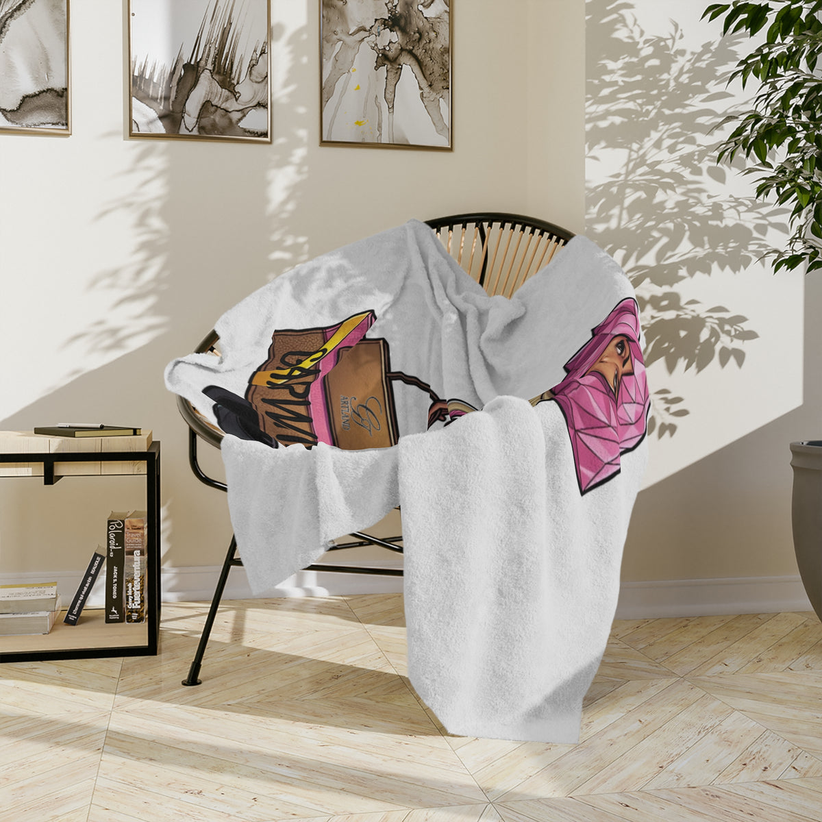 Pink Sexy Woman Velveteen Microfiber Blanket | Fashion Blanket