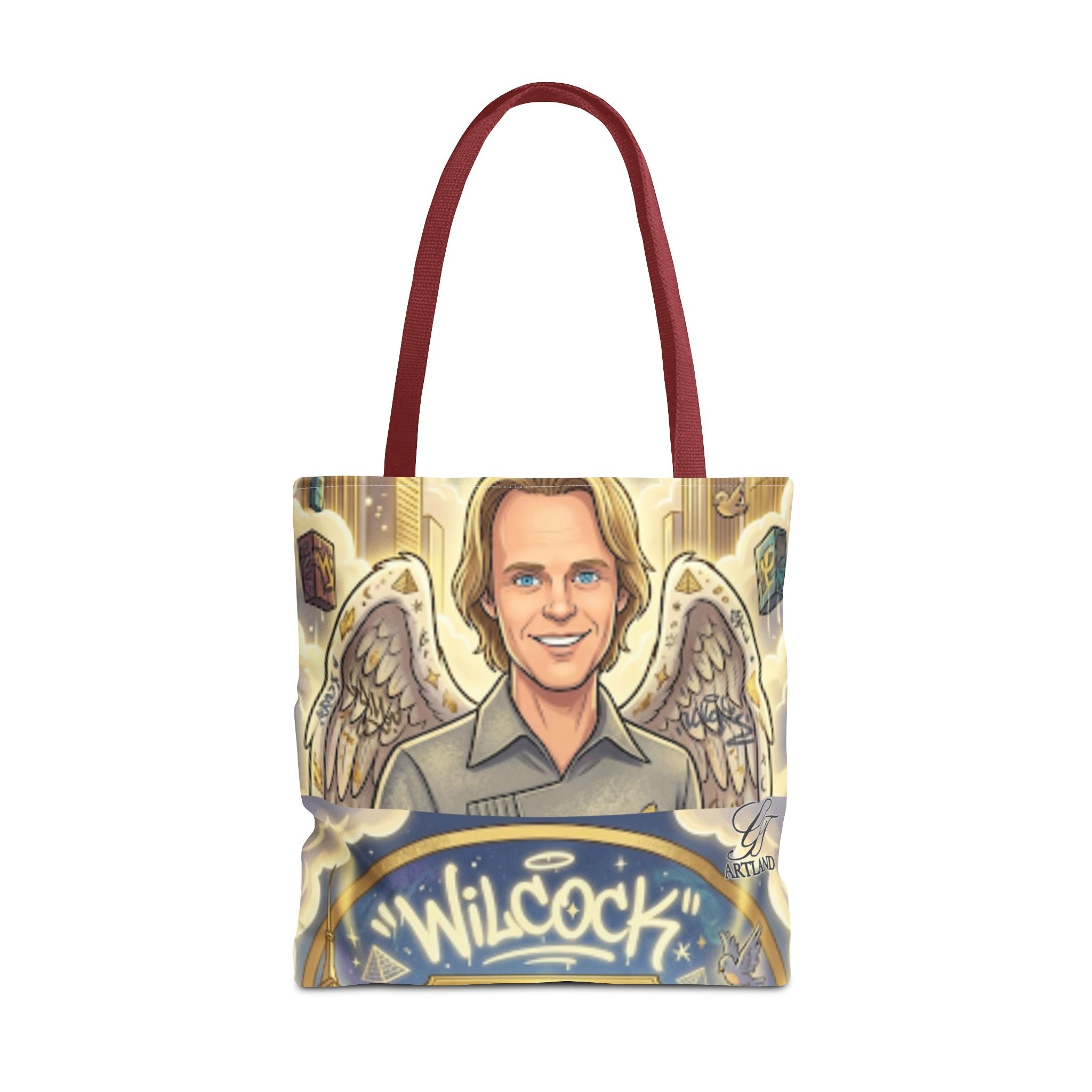 Wilcock Angel Wings Portrait Tote Bag – Illustrated Memorial/Tribute Carryall by GT Artland