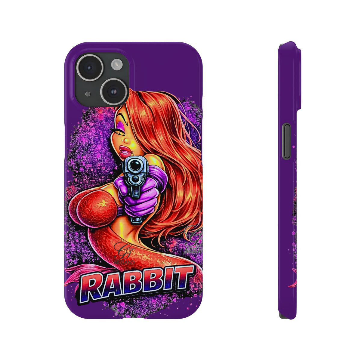 Pinup Rabbit Vixen Gun Girl Phone Case | Slim Phone Cases by GT Artland