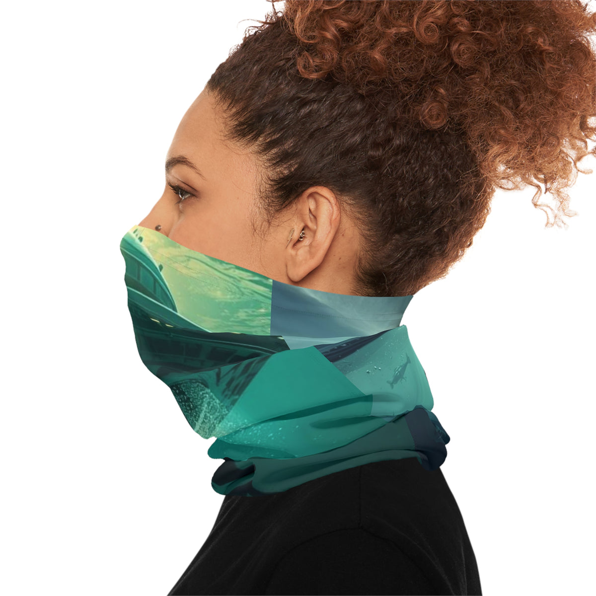Mermaid Abduction Neck Gaiter | Alien Underwater Scene Face Covering